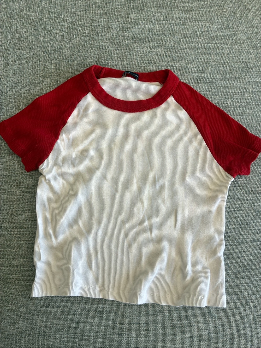 Brandy Melville Red & White Raglan Tee